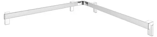 Dusch- und Wannenhandlauf aus eloxiertem Aluminium von Keuco, mit geraden Seiten und einer gewinkelten Verbindung in der Mitte für die sichere Montage.